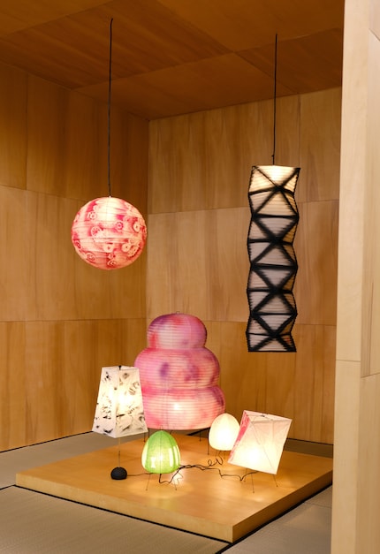 Futura 2000 painted the Akari lamps with vivid colours and abstract shapes for the Noguchi Museum.