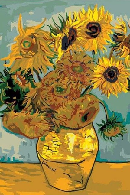 Sogar van Goghs Unterschrift kannst du mit diesem Malen nach Zahlen üben.