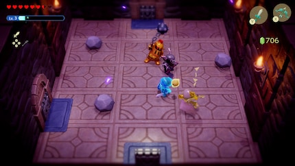 Nella modalità spadaccinao, Zelda diventa blu e può usare le armi di Link per un breve periodo.