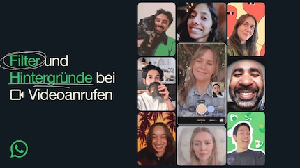 WhatsApp laat al enkele filters en achtergronden in actie zien.