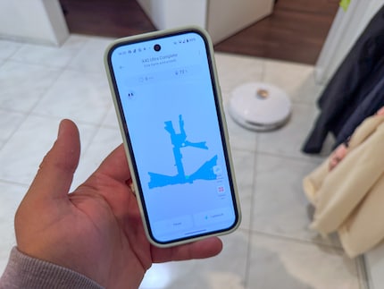 Du kannst direkt in der App mitverfolgen, wie der Roboter deine Wohnung scannt.