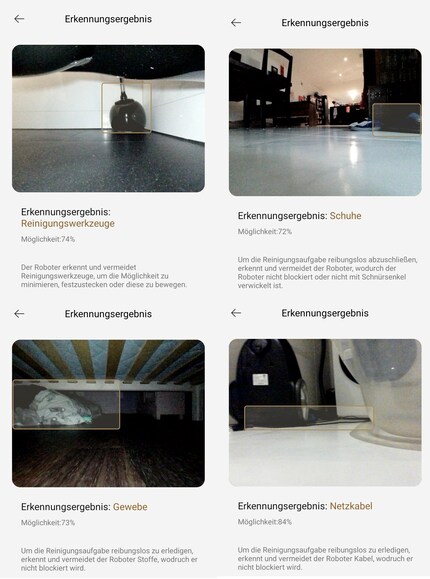 Das System erkennt erstaunlich gut, welche Objekte potenzielle Hindernisse sind.