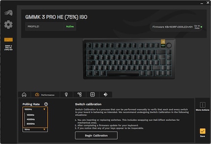 You can only adjust the polling rate when it’s connected by cable.