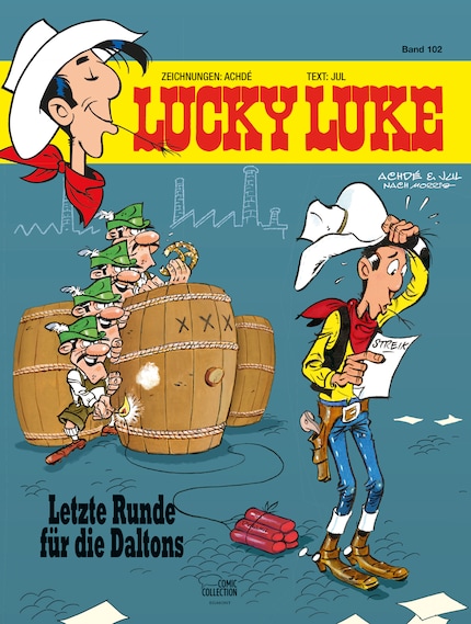The cover of Lucky Luke's 102nd adventure.