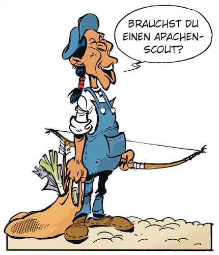 The Mescalero Apache double-headed eagle helps Lucky Luke arrive in Milwaukee.