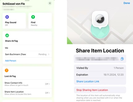 Partagez votre emplacement AirTag avec d’autres personnes.
