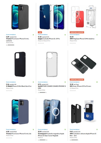 Risultati della ricerca per «Custodia per smartphone iPhone 12»: la prima immagine è particolarmente importante per orientarsi rapidamente nell'offerta.