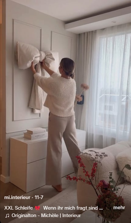 The DIY bows are created with materials such as cushions, cardboard and fabric