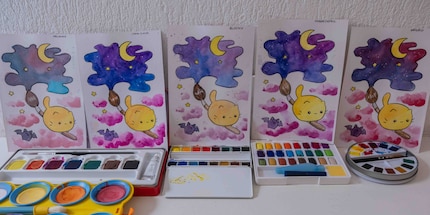 Per il confronto, ho dipinto sempre lo stesso quadro con i colori