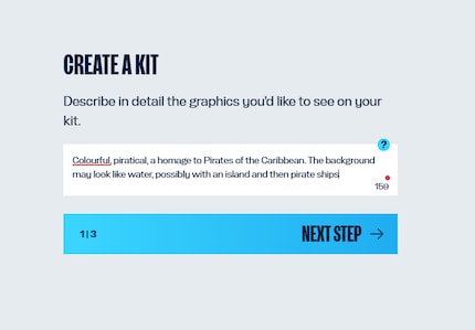 Im ersten Schritt gibst du einen Prompt für dein gewünschtes Design ein.