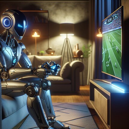 Peut-être qu’un jour, l’IA prendra la forme d’un robot physique, par exemple pour jeter la manette sur la télé lorsqu’une passe est ratée dans « EA FC ».