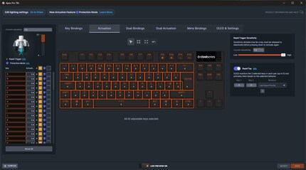 In der Software «GG» definiere ich unter anderem den Auslösepunkt.