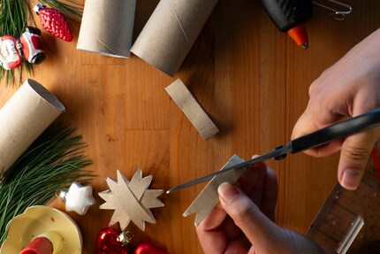 The triangles give the star its points.