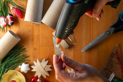 I use hot glue to attach the strips.