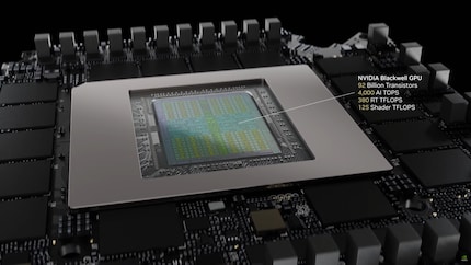 Zicht op de GPU van de RTX 5090.