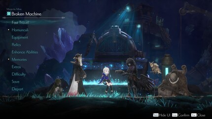 An den Ruheorten rüste ich Lilac aus, spreche mit den Homunkuli oder Speicher meinen Spielstand.