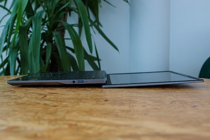 The display can be opened to 180 degrees.