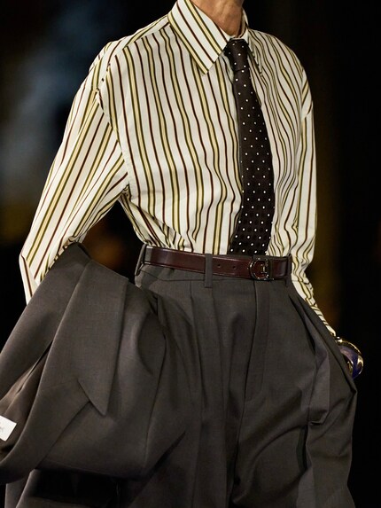 Saint Laurent spring/summer 25: dots and stripes go well together.
