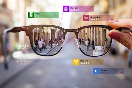 With AR glasses, for example, you can receive virtual information on your walk through the city.