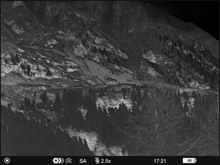 Bild der Umgebung mit dem Wärmebildgerät TELOS XL50 mit White Hot.