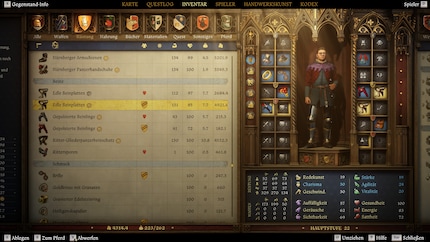 Les trois panneaux sous Henri représentent les trois slots de tenues.