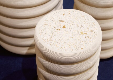 BlueCycle arbeitet an einer neuen Serie, die 3D-Druck mit Terrazzo kombiniert.