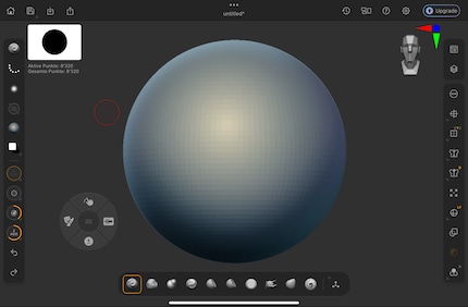 A ZBrush project on the iPad. Clear and not overcrowded.