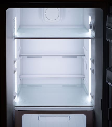 The inside with a drawer.