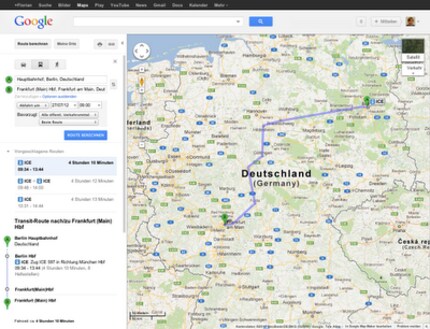 Depuis 2012, la Deutsche Bahn est également sur Google Maps.