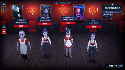 In the agency, I can look for and hire new employees for my bar.