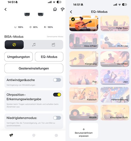 In der App kannst du das Ein oder Andere justieren, sie ist aber keine Offenbarung.