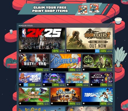 Sur Steam, il y a régulièrement des promotions, comme lors de la récente fête « Couch Co-Op ».