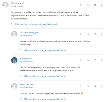 La communauté Galaxus est fan des SleepDeep d’Alpine.