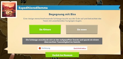 Gesichtsfraktur durch hustende Schlange: eine typische Gefahr auf Expeditionen.