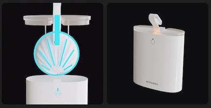 Die Reinigungs-Box für den Toiletten-Sensor.