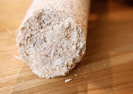 Sawdust is the main component of the stool.