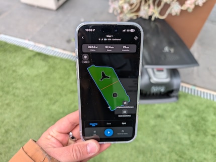 Puoi vedere il prato mappato nell'app.