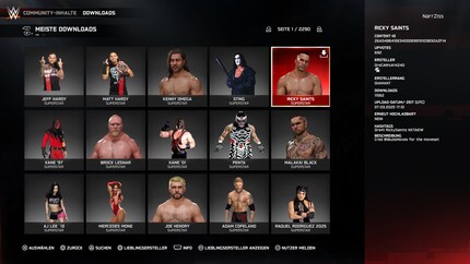 Le contenu de la communauté offre une vaste collection de catcheurs et de catcheuses, parfois formidables, créés par les joueurs.