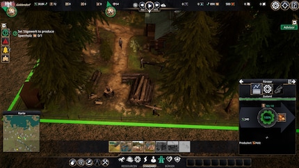 Chez le garde forestier, mes ouvriers sont assidus.