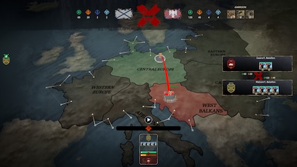 Avec mon premier bataillon, j’attaque les Balkans occidentaux. Je remporte la bataille et je m’empare de la région.