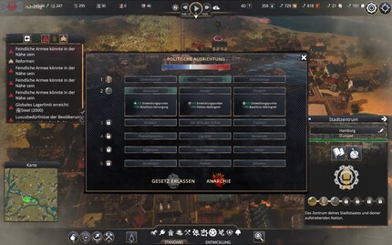 Je peux donner une orientation politique à ma cité-État.