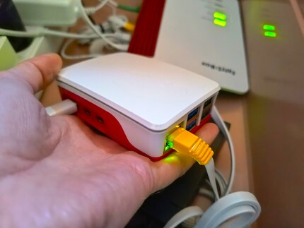 De Raspberry Pi in zijn natuurlijke omgeving.