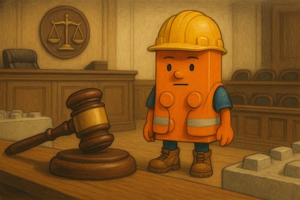 Gros blocs, gros problèmes : Ces blocs de béton ne se trouvent pas seulement sur les chantiers, mais aussi, depuis peu, dans les salles d'audience.