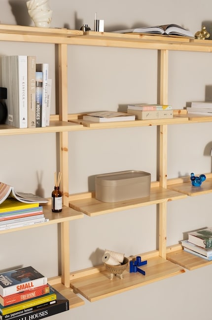 I ripiani dei dodici scomparti aperti della Big possono essere tutti rimossi.