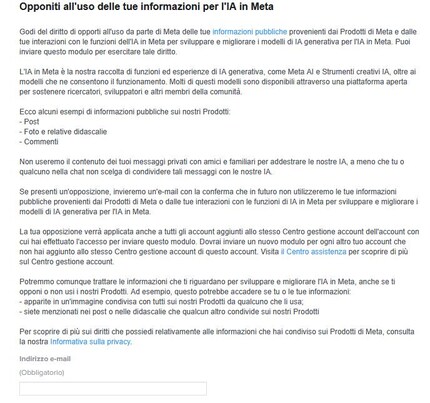 Con Instagram e Facebook, basta inserire il proprio indirizzo e-mail.