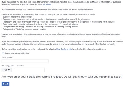 The WhatsApp opt-out doesn’t relate to generative AI.