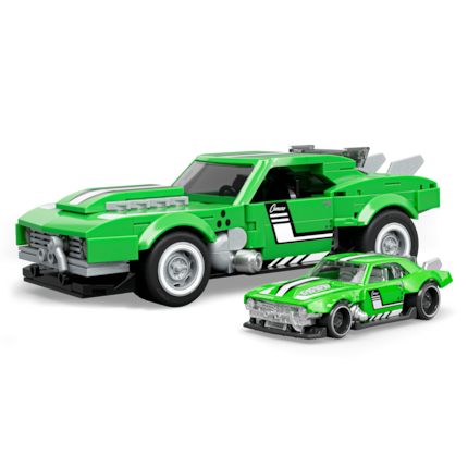 Der amerikanische Muscle-Car-Klassiker mit breitem Auftritt und markanten Rennstreifen.