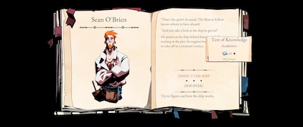 Before I make a choice, the game shows me whether it depends on a skill check and what my chances are.