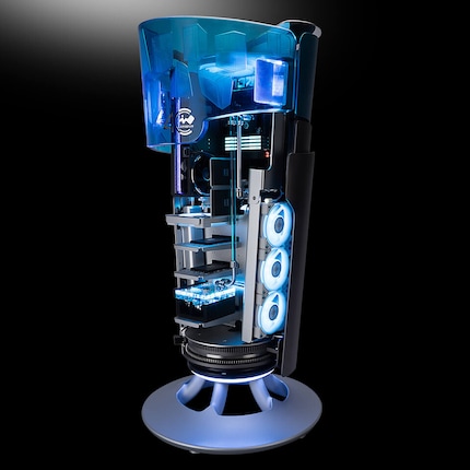 InWin's ChronoMancy revolves around itself and offers a clear view of the components.