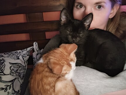 Quand Bonnie et Balu se blottissent contre moi, je suis en paix avec le monde.